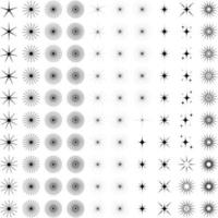 destellos forma y fuego copos forma conjunto de 50 vector