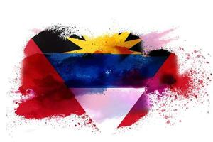 Antigua and Barbuda Watercolor Painted Flag photo