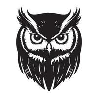 Owl Face, Silhouettes Owl Face SVG, black and white Owl vector