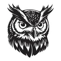 Owl Face, Silhouettes Owl Face SVG, black and white Owl vector