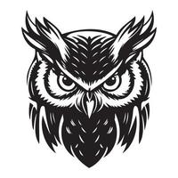 Owl Face, Silhouettes Owl Face SVG, black and white Owl vector