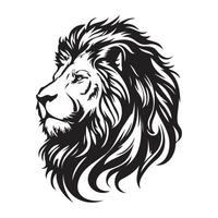 león rostro, siluetas león cara svg, negro y blanco león vector