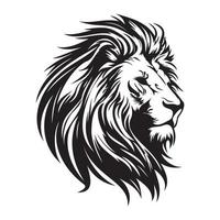 Lion Face, Silhouettes Lion Face SVG, black and white lion vector