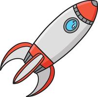 Rocket Ship Cartoon Colored Clipart Illustration vector