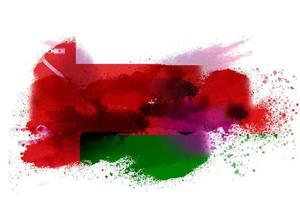 Oman Watercolor Painted Flag photo