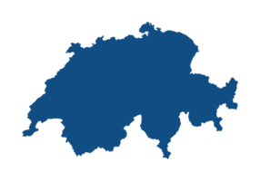 Switzerland map with blue color, high details png