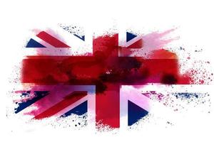 United Kingdom Watercolor Painted Flag photo