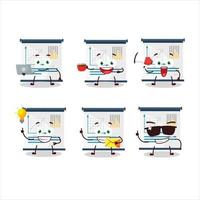 Business presentation cartoon character with various types of business emoticons vector