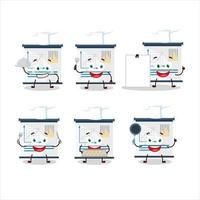 Cartoon character of business presentation with various chef emoticons vector