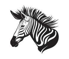 Zebra Face, Silhouettes Zebra Face, black and white Zebra vector