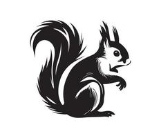 Squirrel Face, Silhouettes Squirrel Face, black and white Squirrel vector