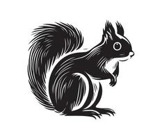Squirrel Face, Silhouettes Squirrel Face, black and white Squirrel vector