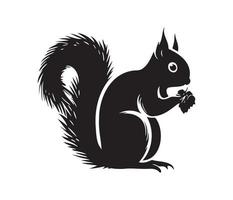 Squirrel Face, Silhouettes Squirrel Face, black and white Squirrel vector