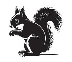 Squirrel Face, Silhouettes Squirrel Face, black and white Squirrel vector