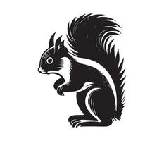 Squirrel Face, Silhouettes Squirrel Face, black and white Squirrel vector