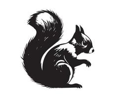 Squirrel Face, Silhouettes Squirrel Face, black and white Squirrel vector