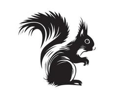 Squirrel Face, Silhouettes Squirrel Face, black and white Squirrel vector