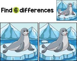 Seal Animal Find The Differences vector