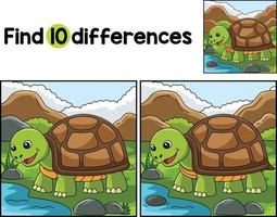 Turtle Animal Find The Differences vector