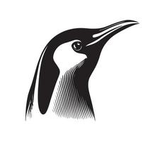 Penguin Face, Silhouettes Penguin Face, black and white Penguin vector