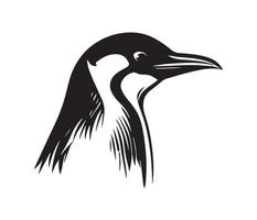 Penguin Face, Silhouettes Penguin Face, black and white Penguin vector