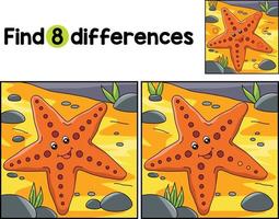 Sea Star Animal Find The Differences vector