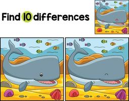 Sperm Whale Animal Find The Differences vector