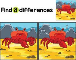 Red Jamaican Crab Find The Differences vector