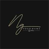 Letter NG Signature Logo Template Vector