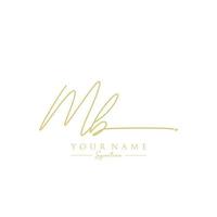 Letter MB Signature Logo Template Vector