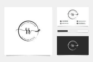 Initial RR Feminine logo collections and business card template Premium Vector