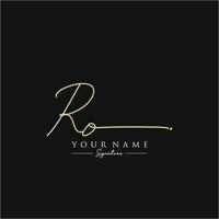 Letter RO Signature Logo Template Vector