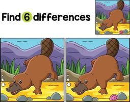 Platypus Animal Find The Differences vector