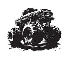 Monster truck icon, four wheel drive vector