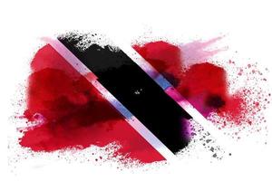 Trinidad and Tobago Watercolor Painted Flag photo