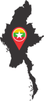 Myanmar pin map location png