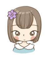 niña perfil dibujos animados avatar garabatear kawaii anime colorante página linda ilustración dibujo acortar Arte personaje chibi manga cómic png