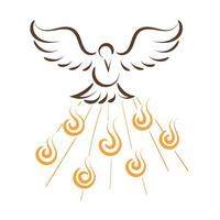 Pentecost poster design for print or use as card, flyer or T shirt vector