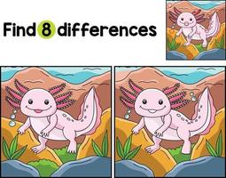 Axolotl Animal Find The Differences vector