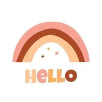 para niños póster .tarjeta, tarjeta postal con un arcoíris. póster con arco iris en boho estilo. vector ilustración.