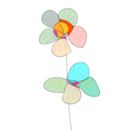 mano disegnato astratto scarabocchio fiori png