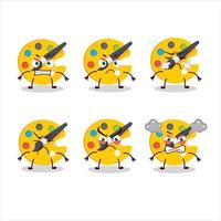 Color palette cartoon character with various angry expressions vector