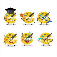 School student of color palette cartoon character with various expressions vector