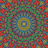 A colorful mandala with a pattern of flowers vector