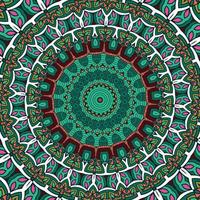 A colorful mandala with a pattern with a green pattern vector