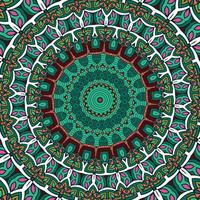 A colorful mandala with a pattern with a green pattern vector