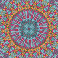 A colorful mandala with a pattern of colors vector