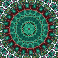 A colorful mandala with a pattern with a green pattern vector