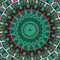 A colorful mandala with a pattern with a green pattern vector