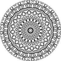 Circular pattern in form of mandala for Henna, Mehndi, tattoo, Decoration. Decorative ornament in ethnic oriental style. Coloring book page. Vintage decorative elements. vector